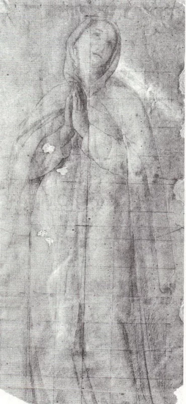 Immacolata - 1862, carboncino su carta cm. 93x42, coll. privata